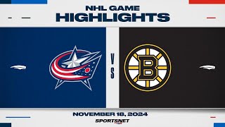 NHL Highlights  Blue Jackets vs Bruins  November 18 2024 [upl. by Toma]