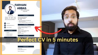 How to make Perfect CV in 5 minutes  Canva [upl. by Lilak166]