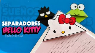 Marca páginas o separadores de libro📕 Hello Kitty  Keroppi  Badtz Maru Origami Fácil😁 [upl. by Eizzo429]