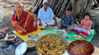 मोजक्या साहित्यात बनवा चुलीवरची झटपट चिकन बिर्याणी झणझणीत चिकन रस्सा  Restaurant Style Biryani [upl. by Mccafferty]