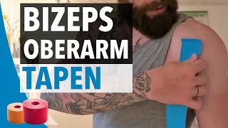 Bizeps Tapen Anleitung  Kinesiologie Tape Bizeps  Oberarm richtig Tapen [upl. by Ociredef]