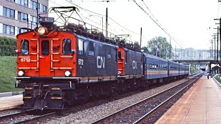 Montreal West Island 19951996  CN Electric Commuter and classic CN CP VIA amp AMT trains [upl. by Neelahtak]