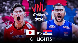 🇯🇵 JAPAN vs SERBIA 🇷🇸  Highlights  Mens VNL 2024 [upl. by Ataga466]