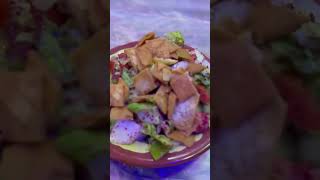 Fattoush is a salad that helps your skin and vision lebanon food shortsfeed healthyfood [upl. by Misaq313]