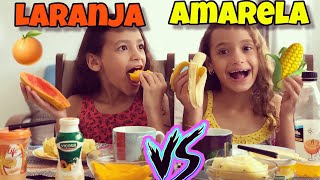 24 HORAS COMENDO COMIDA LARANJA VS AMARELA [upl. by Aisayn561]