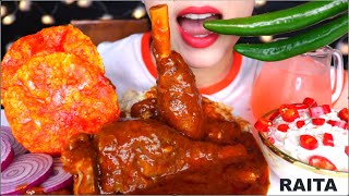 ASMR EATING SPICY LAMB SHANK CURRY RENDANG CHILLI ONION RAITA JUICE MUKBANG 咀嚼音 먹방 [upl. by Emerej]