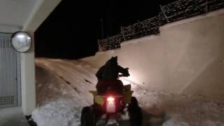 QUAD ATV SUZUKI LTZ 400 VALENTI RACING EXTREME NEVE SNOW SALITA FAIL [upl. by Alaik]