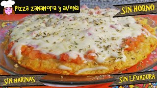 Pizza sin levadura a la sarten de avena y zanahoria saludable sin harinas economica facil rapida [upl. by Esyli]