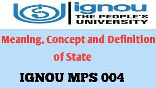 Meaning and Concept of State in हिंदी  IGNOU MPS 004 [upl. by Ahsier]