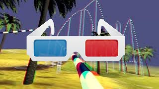 3D Rollercoaster Anaglyph  Roller coaster ride [upl. by Gardal]