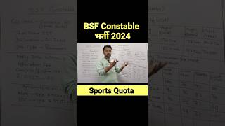 BSF Constable भर्ती 2024 l Sports Quota l Eligibility l Agel Limit Complete Video [upl. by Renata]