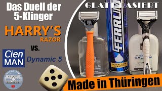 DUELL DER 5KLINGER ║ Harrys vs Lidl Cien  Nassrasur  Rasierhobel  GLATT  RASIERT [upl. by Gomer]