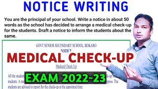 Notice WritingMedical Checkup NoticeNotice 202223 ExamMedical Checkup Notice [upl. by Stagg]