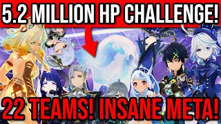 52 MILLION HP Challenge Whos the Strongest DPS 22 Popular Teams Genshin Impact [upl. by Belle655]