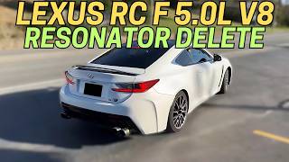 2015 Lexus RC F 50 Exhaust Sound w APEXi Mufflers amp Resonator Delete [upl. by Oinotla]