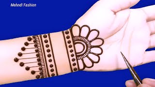 easy stylish mehndi design for handssimple mehndi designMehandi ka designmehndimehendihenna [upl. by Ayerim]