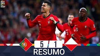 Portugal vs Polonia  51  Resumo  Liga das Nações 202425 [upl. by Kyla]