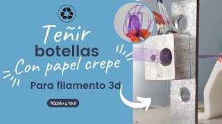 Como teñir con papel crepe PETG Filamento reciclado  Prueba 01 [upl. by Araiek440]