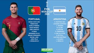 Portugal Vs Argentina  FIFA World Cup 2026  Ronaldo vs Messi  eFootball PES Gameplay [upl. by Atirehgram]