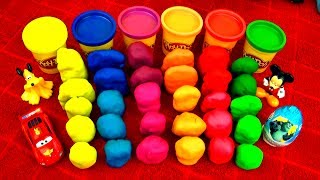 PlayDoh Surprises Eggs Playdough Toys Angry Birds Hello Kitty Batman Disney Cars Spongebob Smurfs [upl. by Lecrad549]