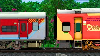 LHB RED COUPLING LHB DOUBLE DECKER  BUMPY RAILROAD  RAILWORK  INDIAN TRAINSIM  TRAIN SIMULATOR [upl. by Chem]