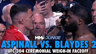 Tom Aspinall Curtis Blaydes Respectful at Final Faceoff for Interim Title Rematch  UFC 304 [upl. by Gherardi600]