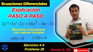 Ejercicios 44 Problema 28 Dennis G Zill ED No homogénea Coeficientes indeterminados [upl. by Hank]