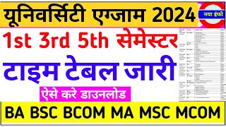 Ba Bsc Bcom Exam Time Table 2024 जारीBa 1st Semester Exam Date 2024Ba Bsc Bcom Time Table 2024 [upl. by Wolfson]