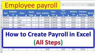 How to Create Payroll in Excel  salary sheet in excel payroll [upl. by Nit290]