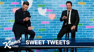 Jimmy Fallon amp Justin Timberlake Read Sweet Tweets About Each Other [upl. by Nahsed]