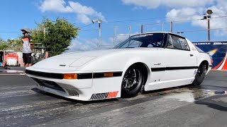 Pica Motors Import RX7 643 14 e Milla 214 MPH Rotores vs Pistones 12823 Cat Small block [upl. by Herrod]