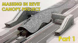 Revit Mass amp Pattern Curved  Canopy of Metro Creation Part 12 [upl. by Aliehc]