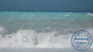 Dramatic video shows drowning man in Huge waves in Myrtos Beach Kefalonia [upl. by Hayott]