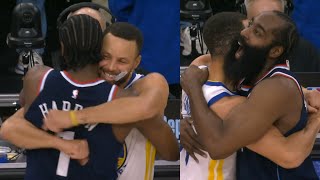 Steph Curry hyped and shows love to James Harden for passing Ray Allen for 2nd alltime 3PM [upl. by Little143]