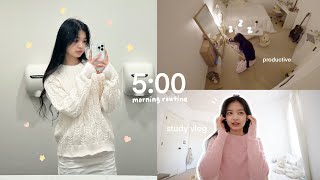 5 AM Uni Student Morning Routine Simple Yet Productive Morning Studying for Final Exams amp Vlogmas [upl. by Adamski940]