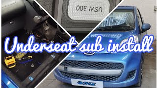 2010 Peugeot 107 Inphase USW300 Underseat Subwoofer install [upl. by Cutlip]