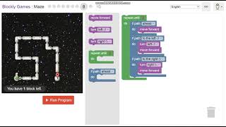 Blockly Games Maze levels 19 walkthrough [upl. by Fonville]