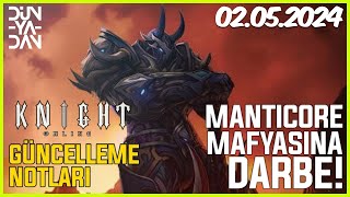 Knight Online 02052024 Güncelleme Notları l MANTICORE MAFYASINA BÜYÜK DARBE [upl. by Gavrah]