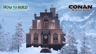 Conan Exiles  Nemedian CASTLE in winter  HOW to BUILD No Mods [upl. by Roderica]