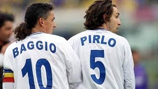 Perfect Pirlo pass for Brilliant Baggio goal  Juventus v Brescia [upl. by Dworman]