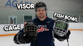 HOCKEY CAGE vs VISOR vs SHIELD  WHICH IS THE BEST [upl. by Essirehs738]