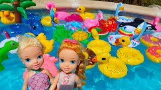 Elsa and Anna toddlers pool party with their friends [upl. by Hadias]