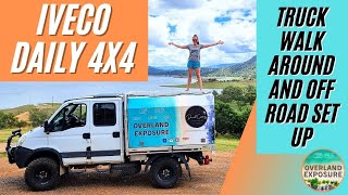 IVECO DAILY 4X4 WALK AROUND  OUR TRAVEL TRUCK SETUP  POWER  SLEEPING COOKING  4WDING [upl. by Linc]