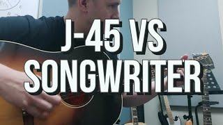 Gibson guitar comparison A Gibson True Vintage J45 vs a Gibson Songwriter [upl. by Humbert]