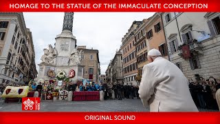 8 December 2024 Homage to the Statue of the Immaculate Conception  Pope Francis [upl. by Ongun354]