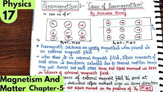 17 Cause of Paramagnetism and Ferromagnetism Magnetism and matter Class12 Physics neet jee [upl. by Kiele]