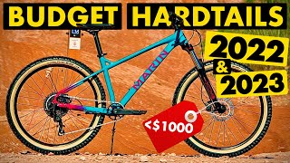 TOP 5 BEST BUDGET HARDTAIL MOUNTAIN BIKES IN 2023  2022 [upl. by Dnanidref637]