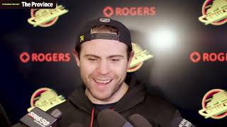 Jake DeBrusk ahead of tonights game against Edmonton [upl. by Nyre]