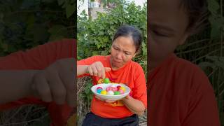 Eating candy that sticks to your hands  Simple but useful tip camping bushcraft shorts [upl. by Anirt969]