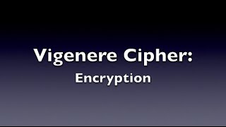 Vigenere Cipher  Encryption [upl. by Divaj213]